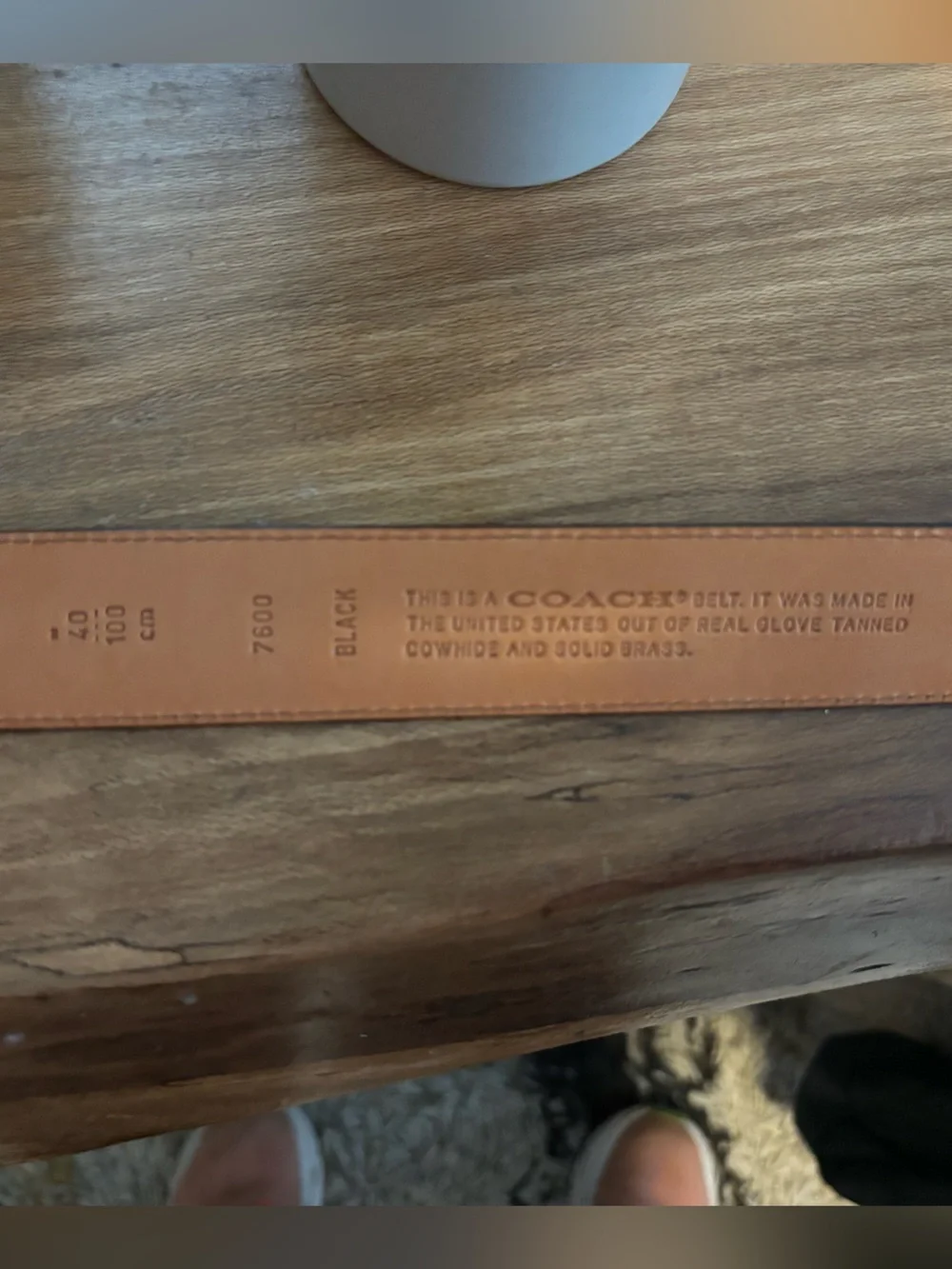 Coach Black Leather Belt with Gold Buckle